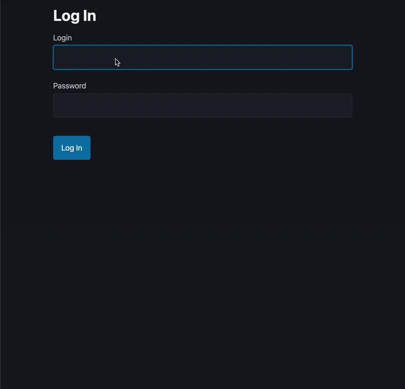 Login flow with session-backed state