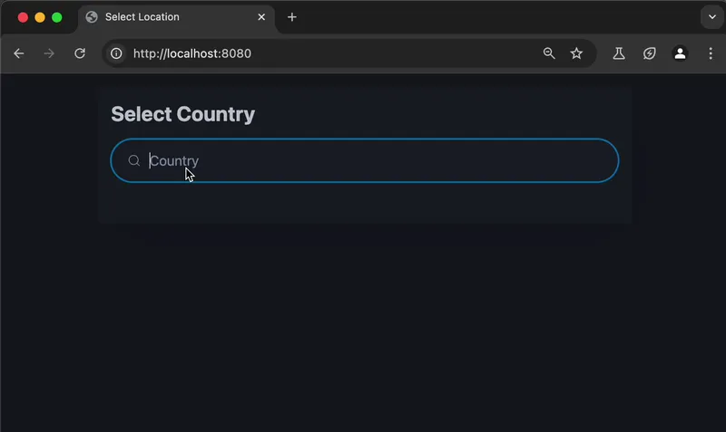 Location selection and page title updates